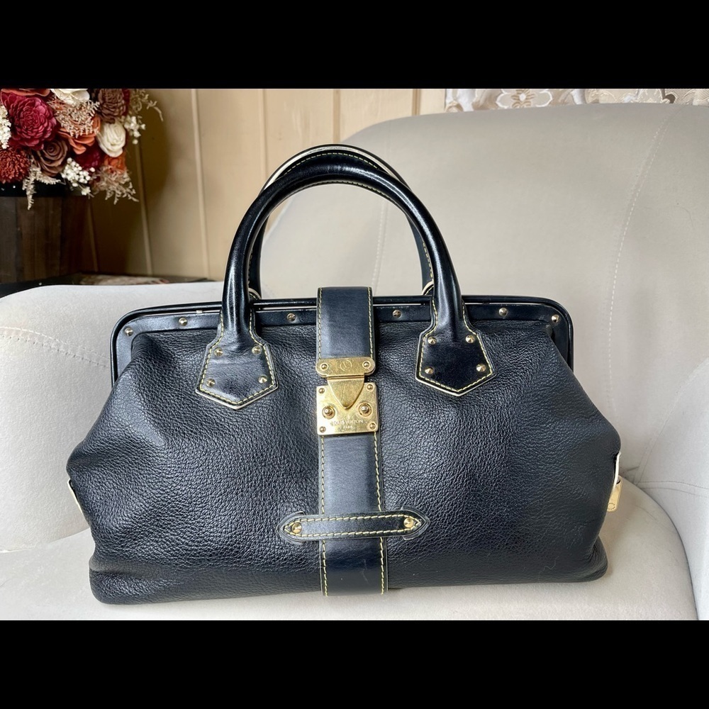 Authentic Louis Vuitton Suhali L'Ingenieux PM Black Leather DR Satchel Handbag